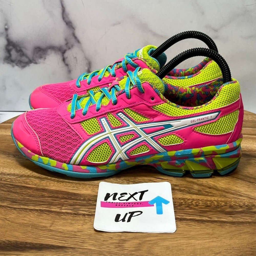 Asics GEL-Frantic 7 Neon Pink & Lime Athletic Shoes